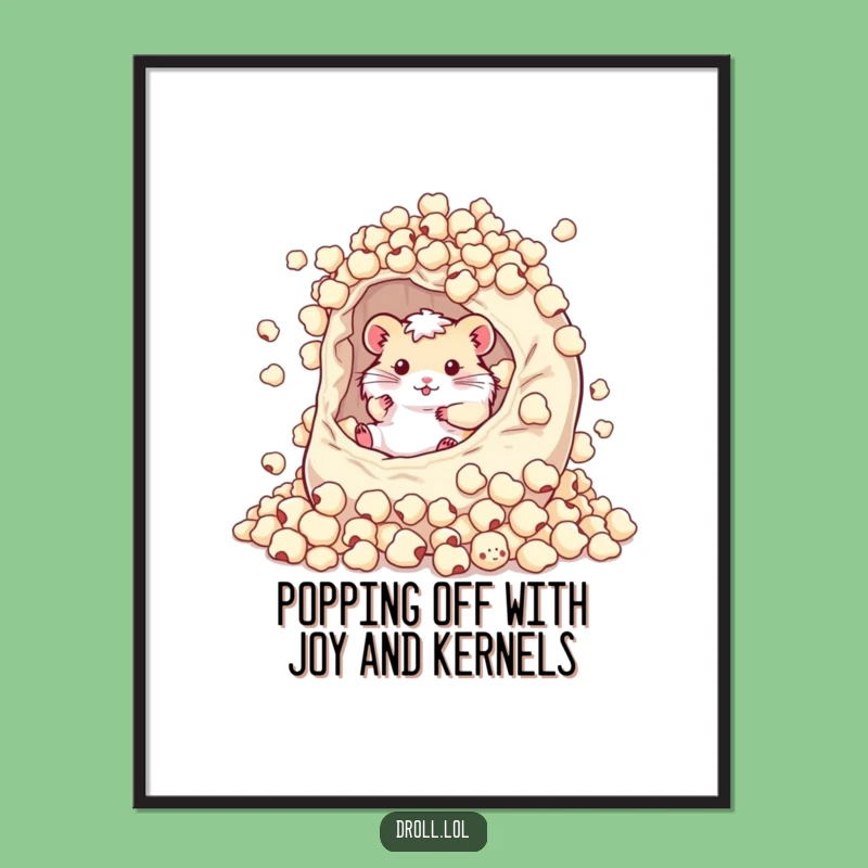 Free Printable Hamster Popcorn Wall Art - Cozy Downloadable Decor