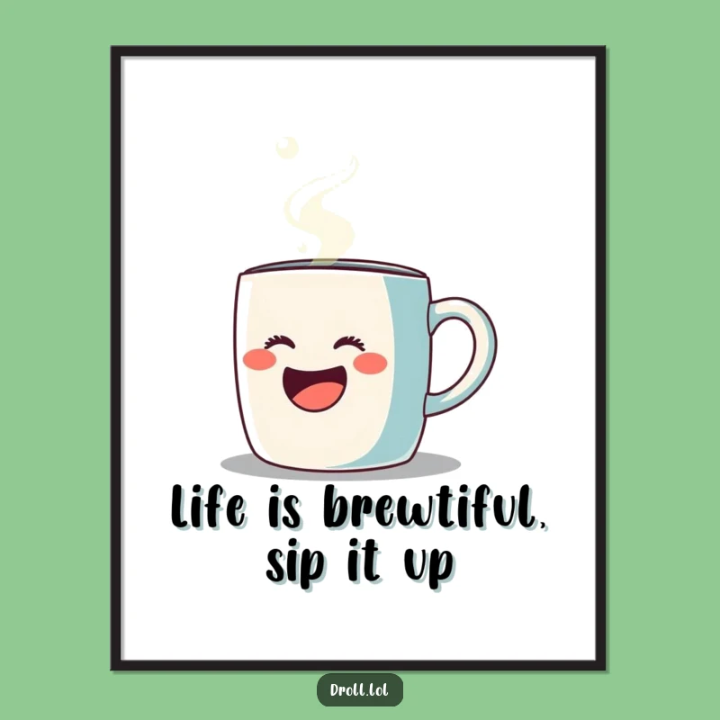 Free Printable Wall Art: Funny Opera Mug Steam - Downloadable Quirky Decor