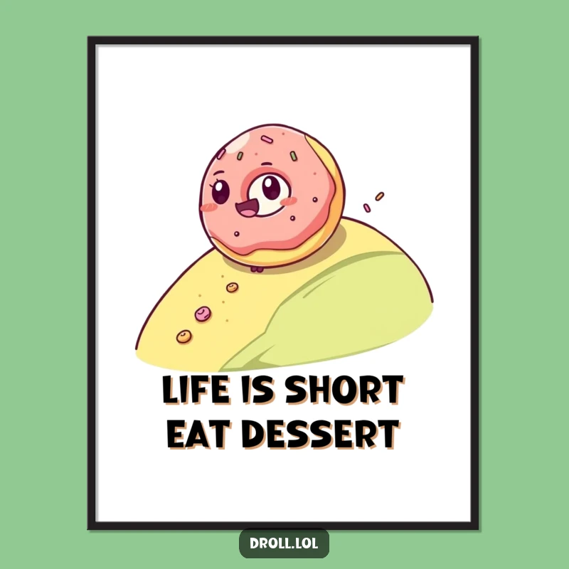 Free Printable Wall Art: Giggling Donut Rolling Downloadable Decor