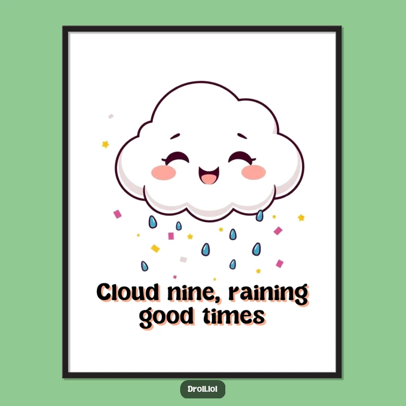 Free Printable Wall Art: Happy Confetti Cloud Humorous Downloadable Cheerful Gift