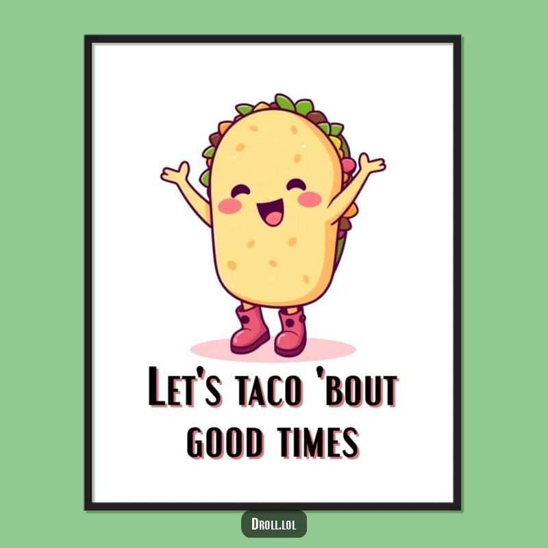 Free Printable Wall Art: Happy Taco Dance for Lively Downloadable Decor