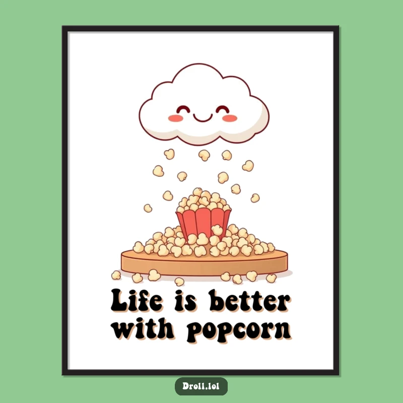 Free Printable Wall Art: Popcorn Cloud, Funny Foodie Downloadable Art