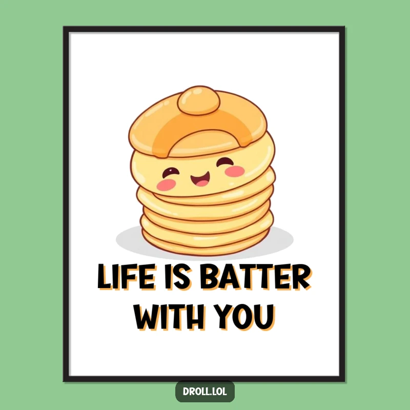 Funny Free Printable Wall Art: Pancake Stack Tumble - Quirky Downloadable Decor