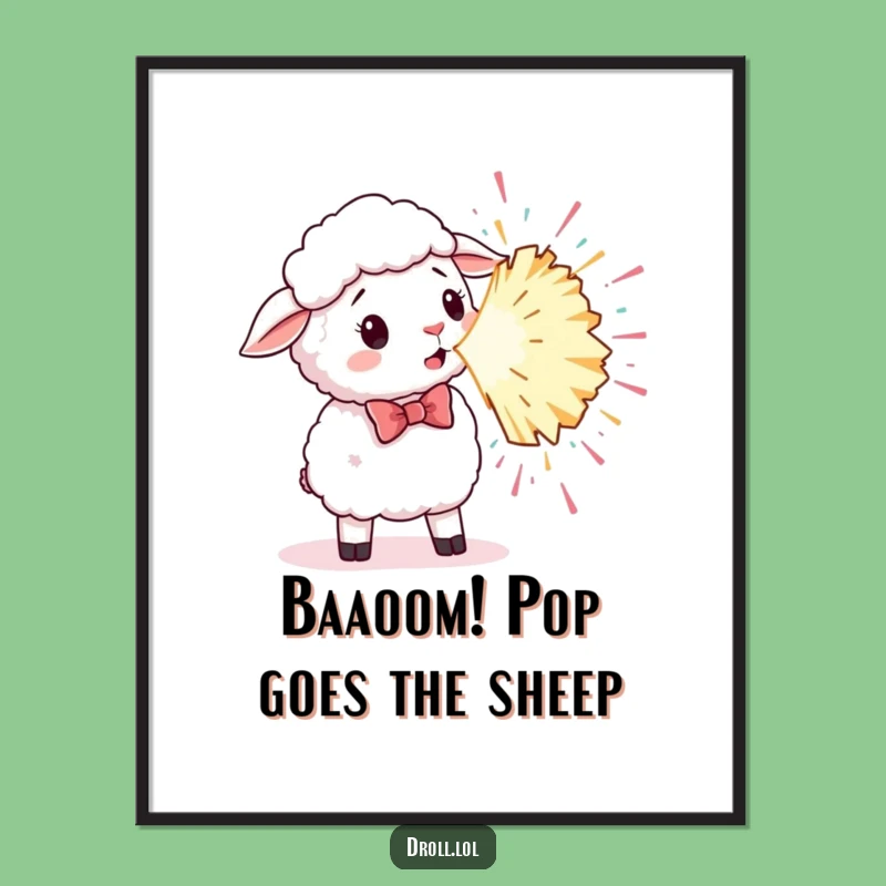 Funny Free Printable Wall Art: Sheep & Exploding Popper, Quirky Downloadable Decor