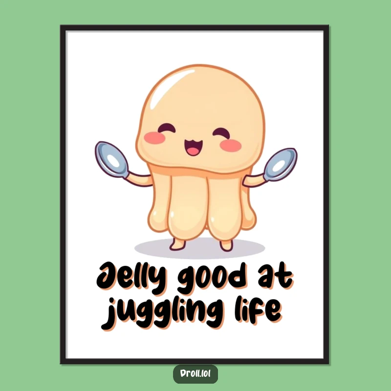 Funny Free Printable Wall Art: Wobbly Jelly Juggling Spoons Downloadable Decor