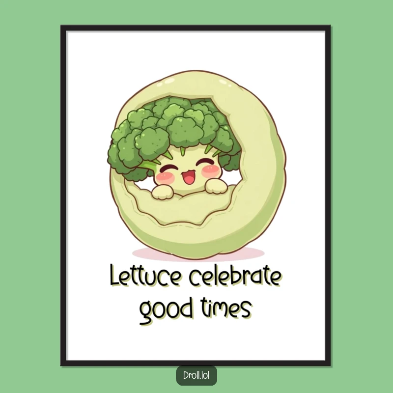 Funny Free Printable Broccoli Hide Seek Wall Art - Downloadable Gift