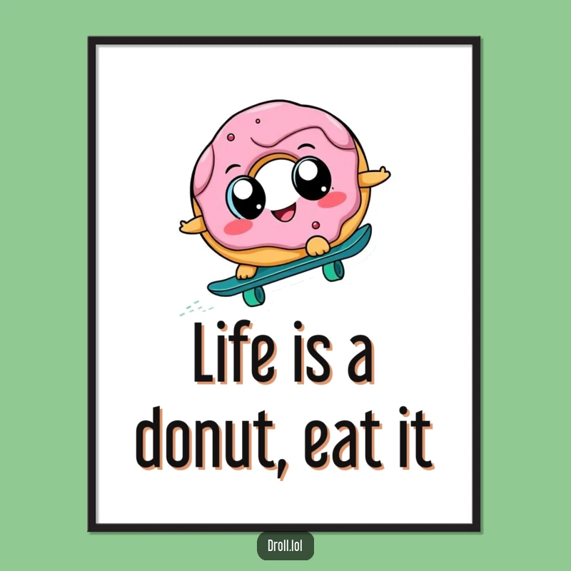 Free Printable Donut Skateboard Art: Funny Downloadable Decor for Your Home