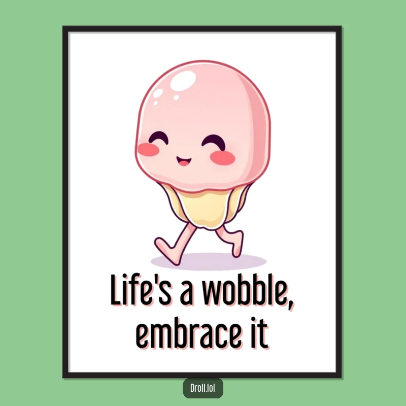 Funny Free Printable Wall Art: Wobbly Jelly Walking - Hilarious Downloadable Decor Gift