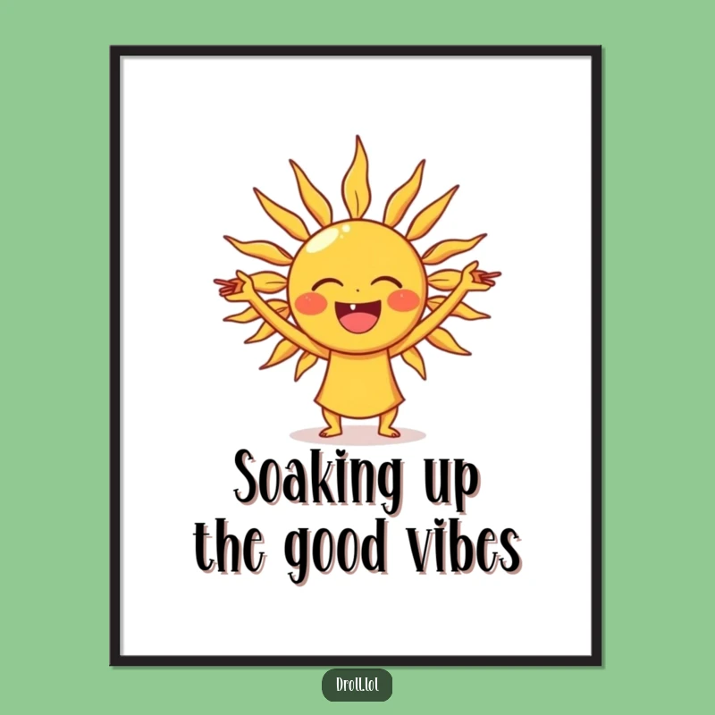 Funny Free Printable Sun Art - Yoga Pose Downloadable Decor