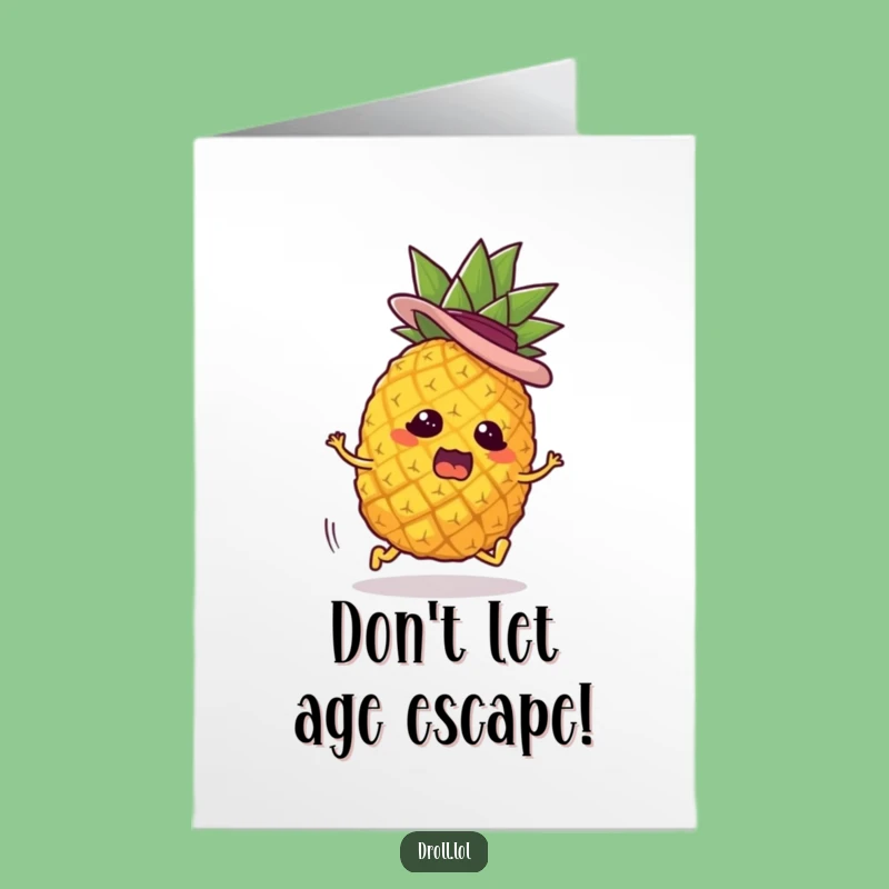 Free Printable Funny Birthday Card: Runaway Pineapple - Hilarious Downloadable Gift