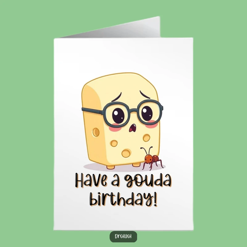 Free Printable Birthday Card: Astounded Cheese & Ant, Humorous Downloadable Gift for Nerds