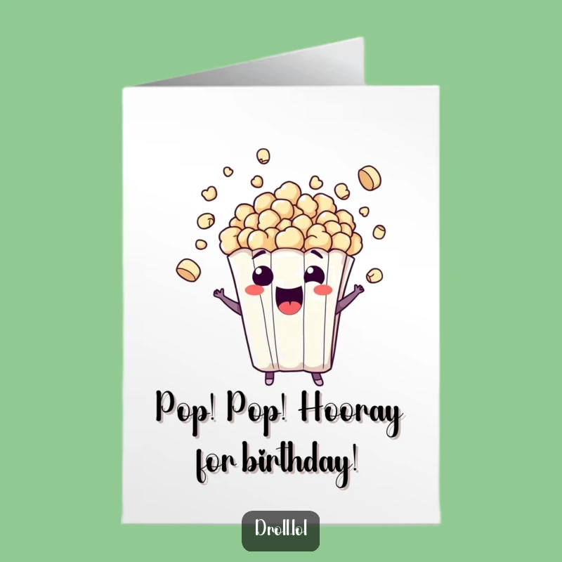 Free Printable Birthday Card: Popcorn Burst Excitement - Funny Downloadable Gift