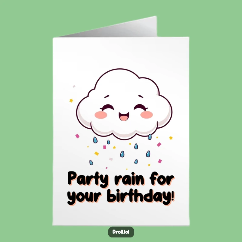 Free Printable Cloud Birthday Card: Confetti Tears Downloadable Joyful Gift