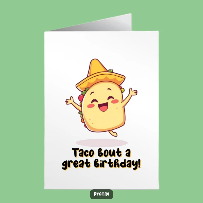 Free Printable Taco Birthday Card: Dancing Fiesta, Perfect DIY Funny Downloadable Gift