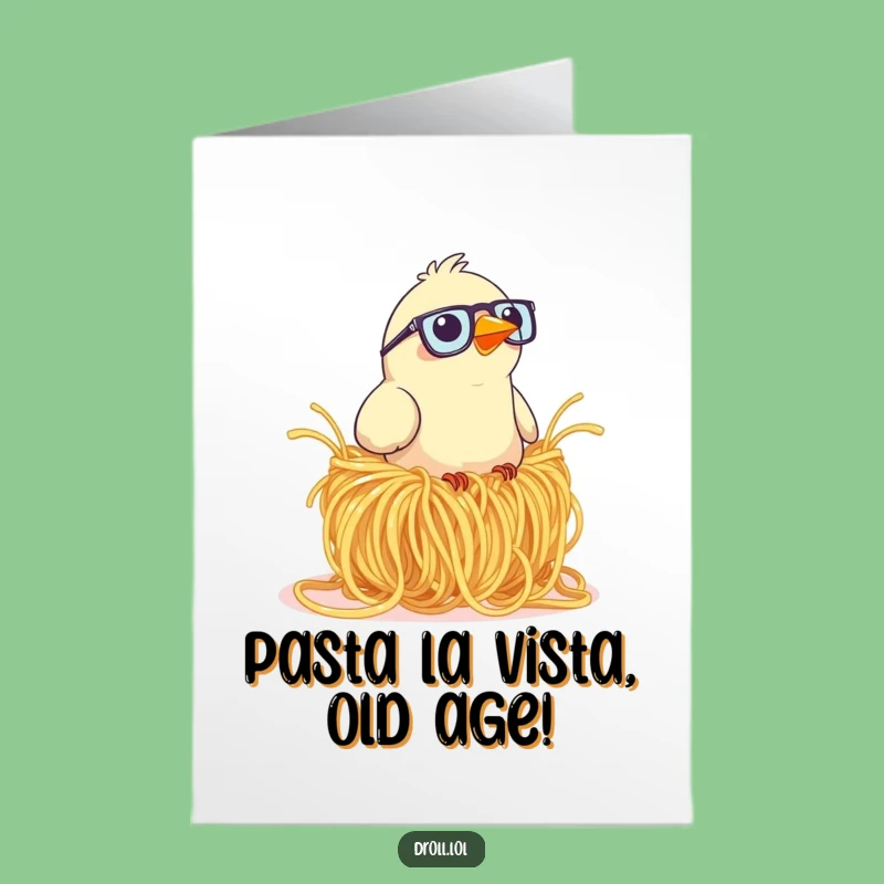 Funny Free Printable Birthday Card: Spaghetti Bird Building Nest, Hilarious Downloadable Gift