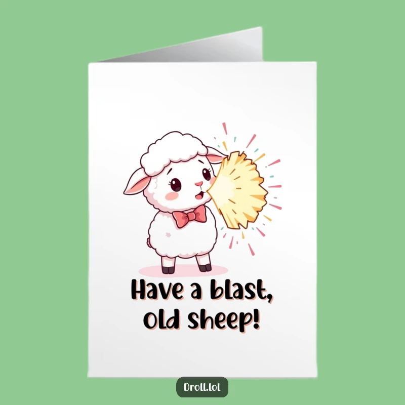 Free Printable Birthday Card: Surprised Sheep & Party Popper, Funny Downloadable Gift