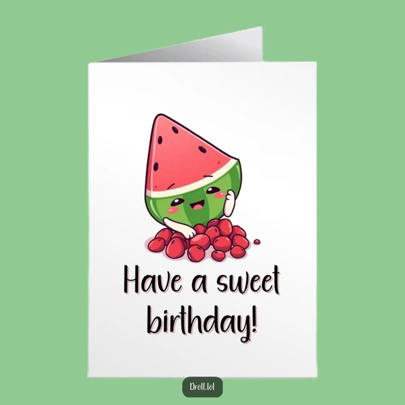 Free Printable Birthday Card: Watermelon Slips on Seeds, Hilarious Downloadable Gift