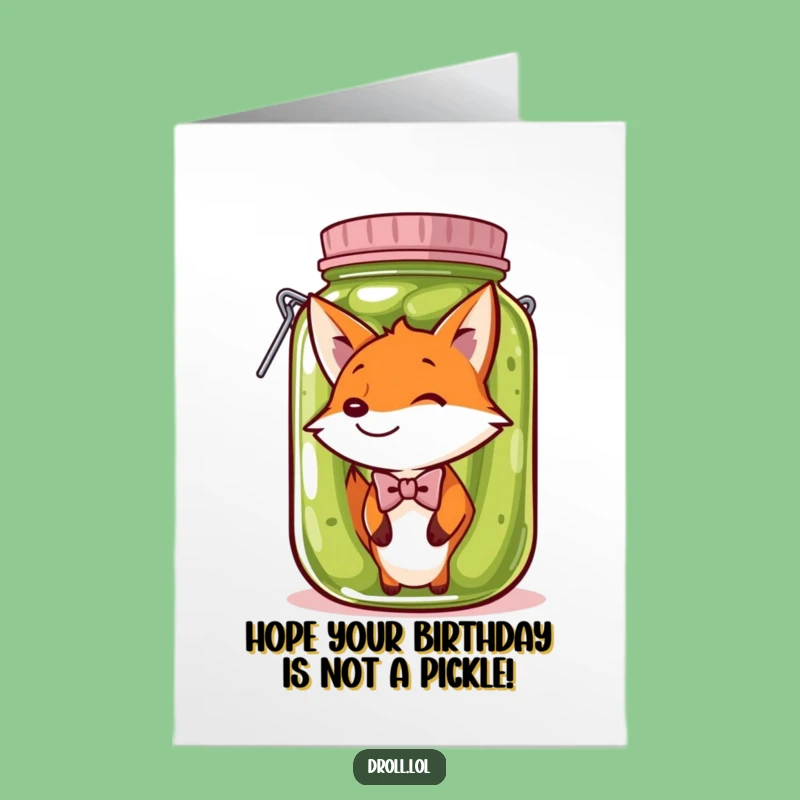 Free Printable Birthday Card: Fox in Pickles - Hilarious DIY Downloadable Gift