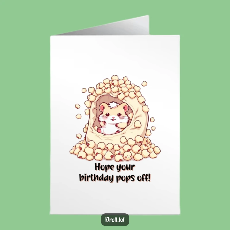 Free Printable Hamster Popcorn Birthday Card - Fun Downloadable Gift
