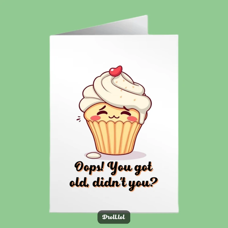 Free Printable Blushing Cupcake Birthday Card Funny Downloadable for Sweet Surprises