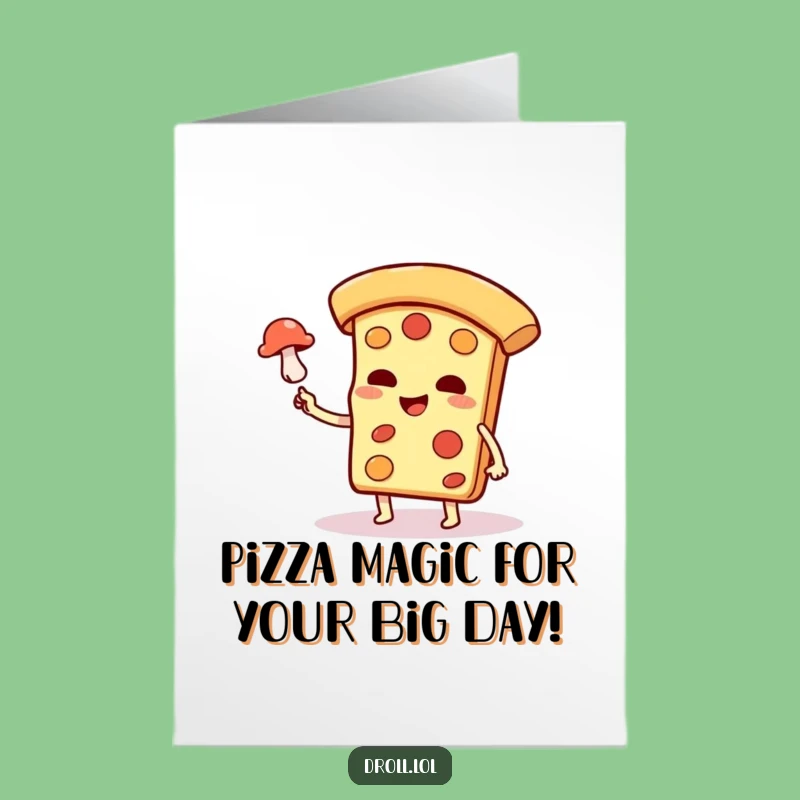 Free Printable Magic Pizza Birthday Card: Funny Downloadable Gift for Pizza Lovers