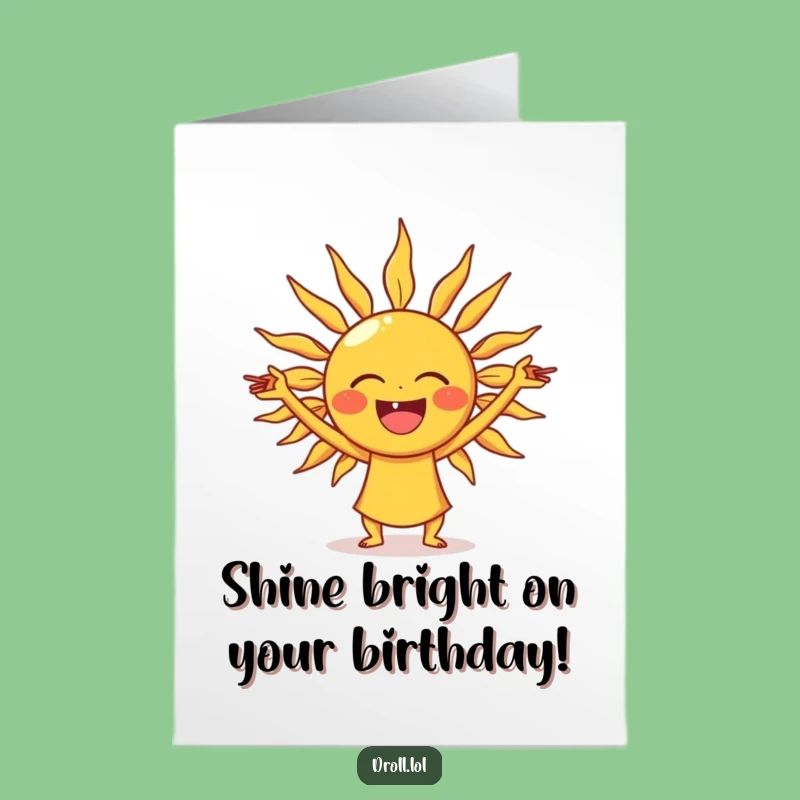 Laughing Sun Free Printable Birthday Card - Yoga Pose Downloadable Gift