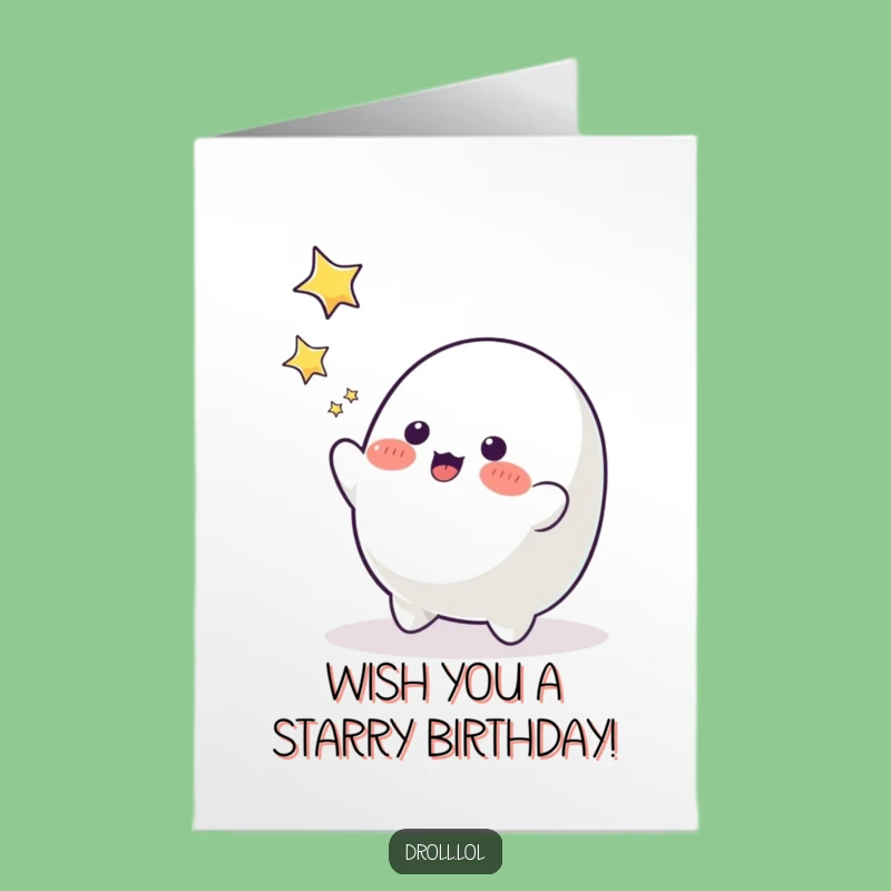 Free Printable Blob Birthday Card: Playful Star Catcher Downloadable Fun Gift