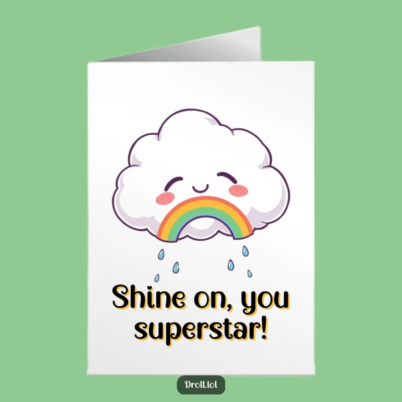 Free Printable Congrats Card: Joyful Cloud Rainbow Funny Downloadable Gift