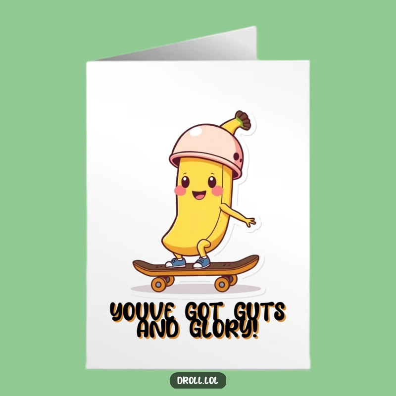 Free Printable Congrats Card: Skater Banana Peel Congratulates with Epic Downloadable Humor