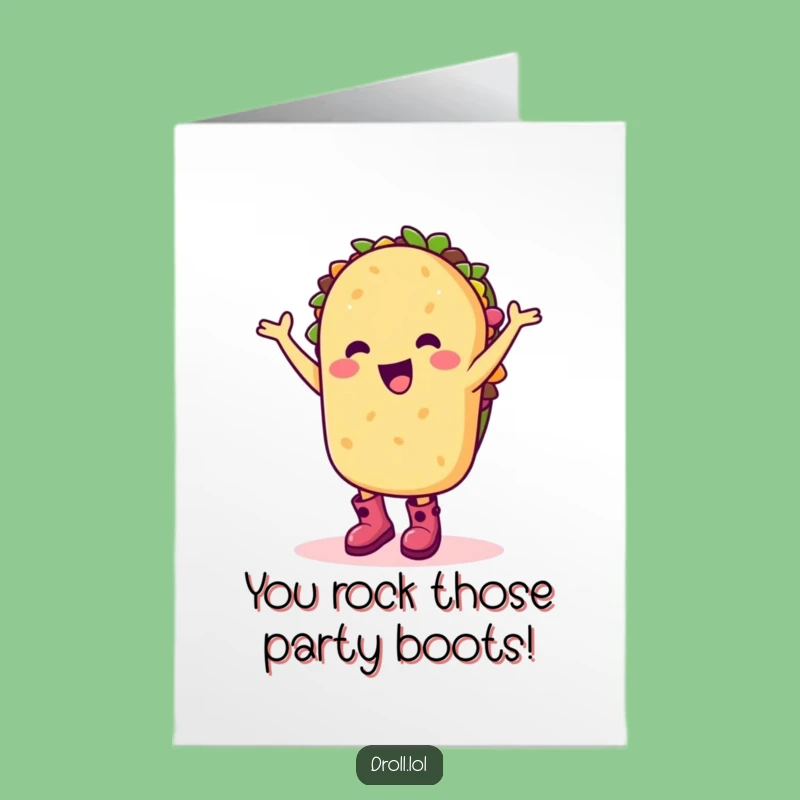 Free Printable Congrats Card: Taco Dances for Your Big Win Downloadable Gift