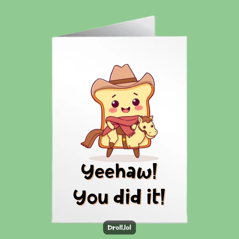 Free Printable Congratulations Card: Cowboy Bread's Winning Ride Downloadable