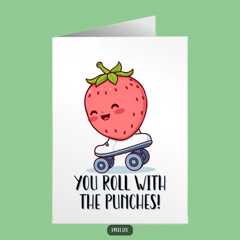 Free Printable Congratulations Card: Strawberry Roller Skate Victory Funny Downloadable Gift