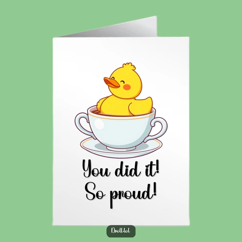 Free Printable Duck Congratulations Card: Confused Bobbing Rubber Duck Teacup Downloadable Gift