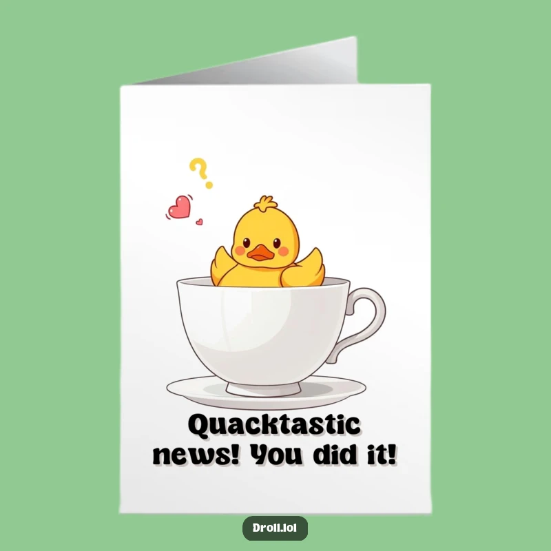 Free Printable Duck Congratulations Card: Humorous Teacup Design for Any Achievement