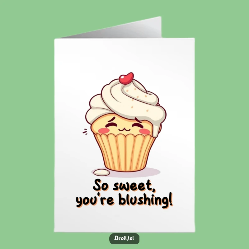 Free Printable Blushing Cupcake Congrats Card Funny Downloadable for Sweet Moments