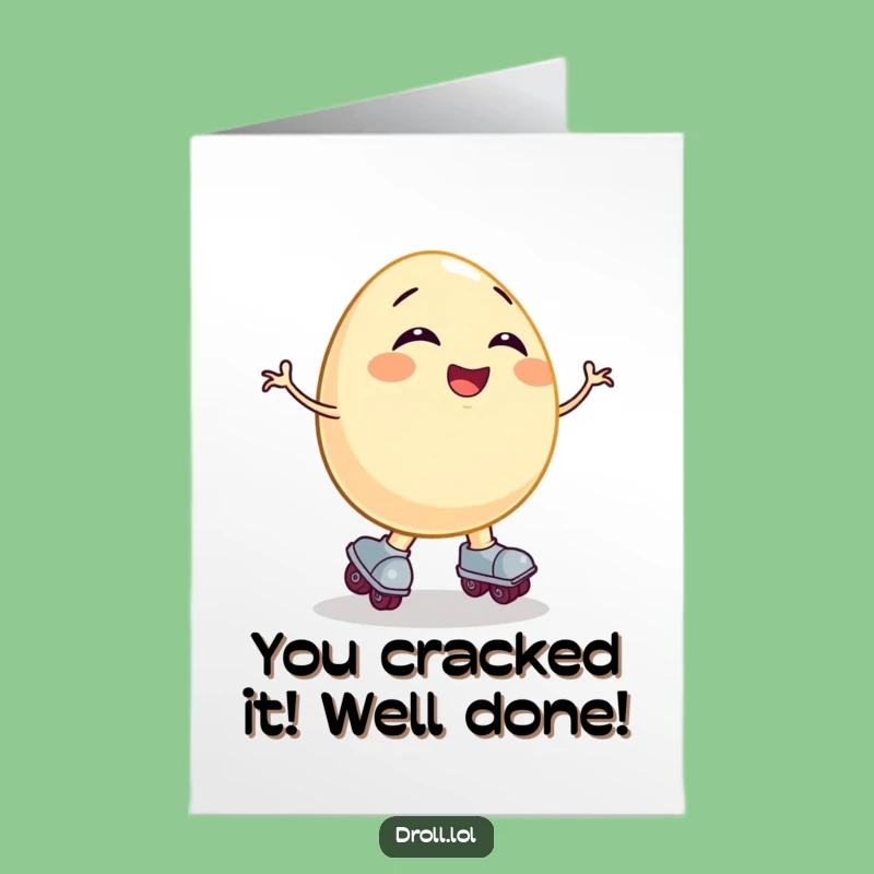 Free Printable Congrats Card: Funny Skating Egg, Hilarious Win Gift