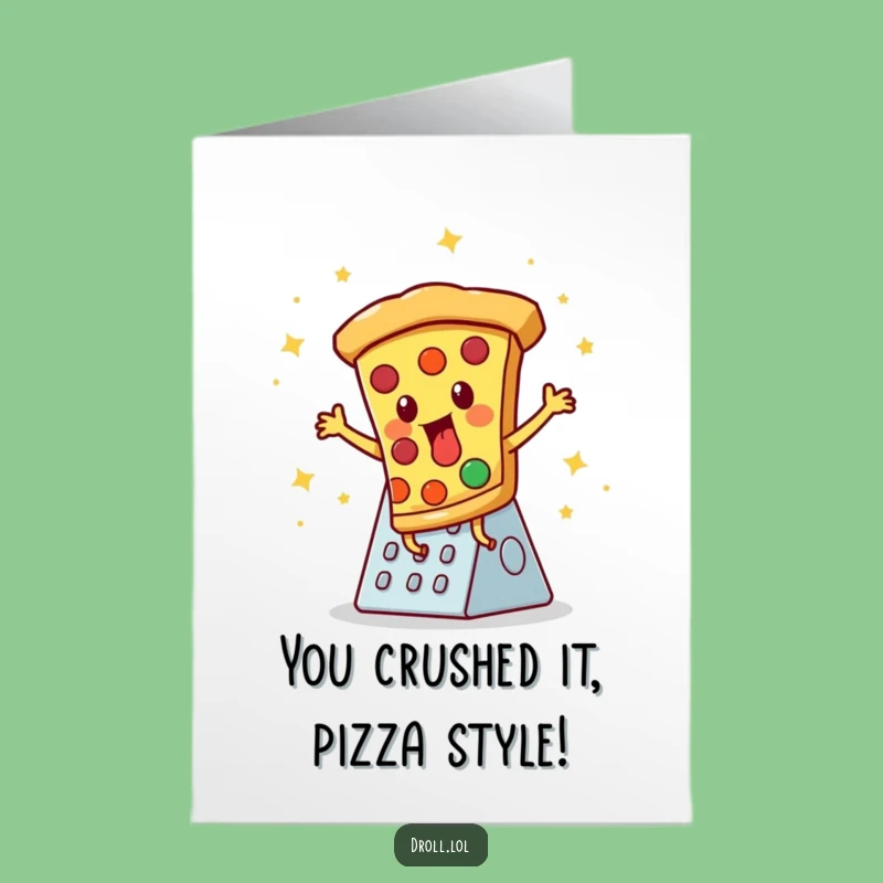 Free Printable Congrats Card: Disco Pizza Slice! A Hilarious Downloadable Gift.