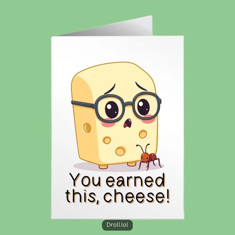 Free Printable Congrats Card: Cheese Discovers Ant, Hilarious Downloadable Achievement Gift