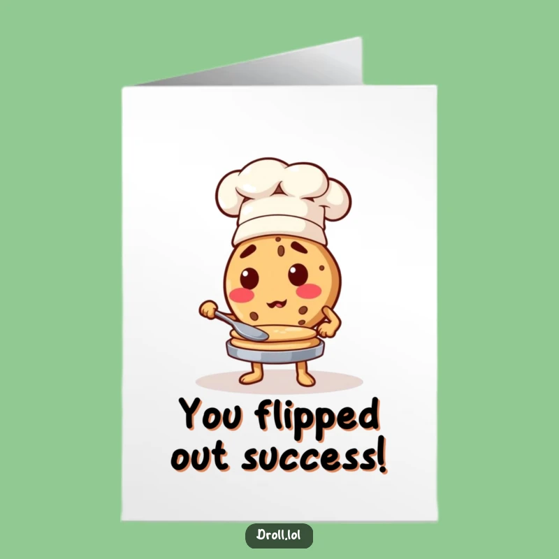 Free Printable Cookie Congrats Card: Chef Flipping Pancakes Downloadable Achievement Gift
