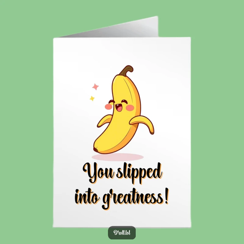 Free Printable Card: Banana Peel Slip, Funny Congratulations DIY Downloadable Gift
