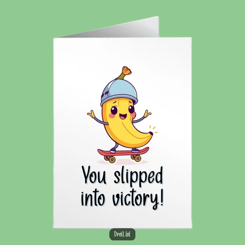 Free Printable Congrats Card: Banana Peel Skater, Funny Downloadable Achievement Ride