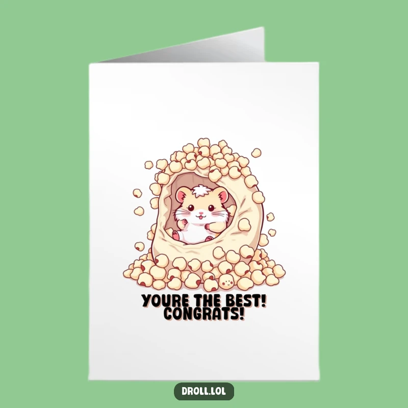 Free Printable Hamster Popcorn Congratulations Card - Cheerful Downloadable