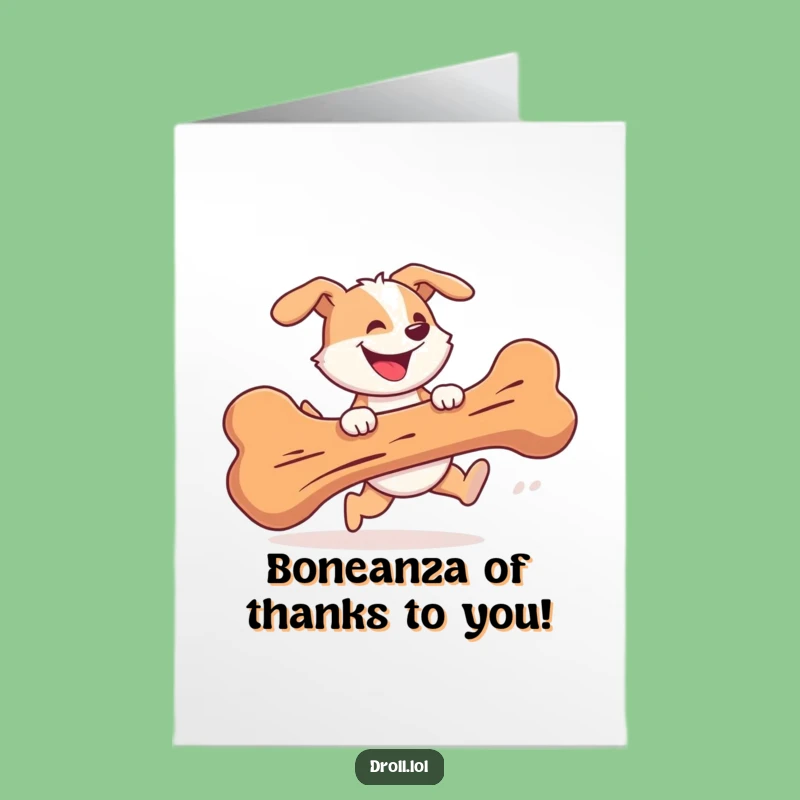 Free Printable Thank You Card: Dog Bone Chase Funny Downloadable Gift for Grateful Pups!