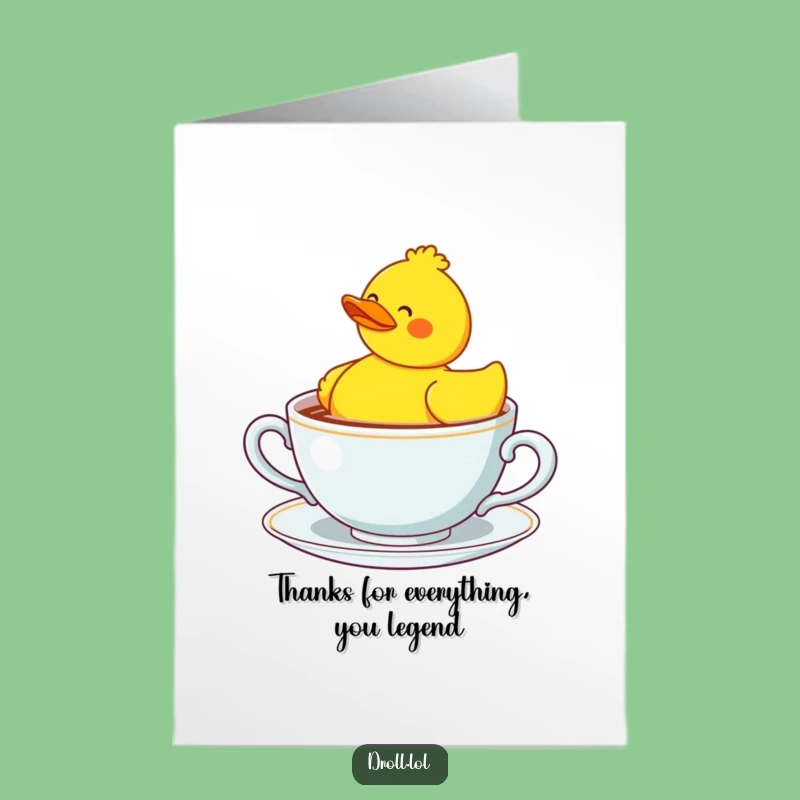 Free Printable Duck Thank You Card: Confused Bobbing Rubber Duck Teacup Downloadable Gift