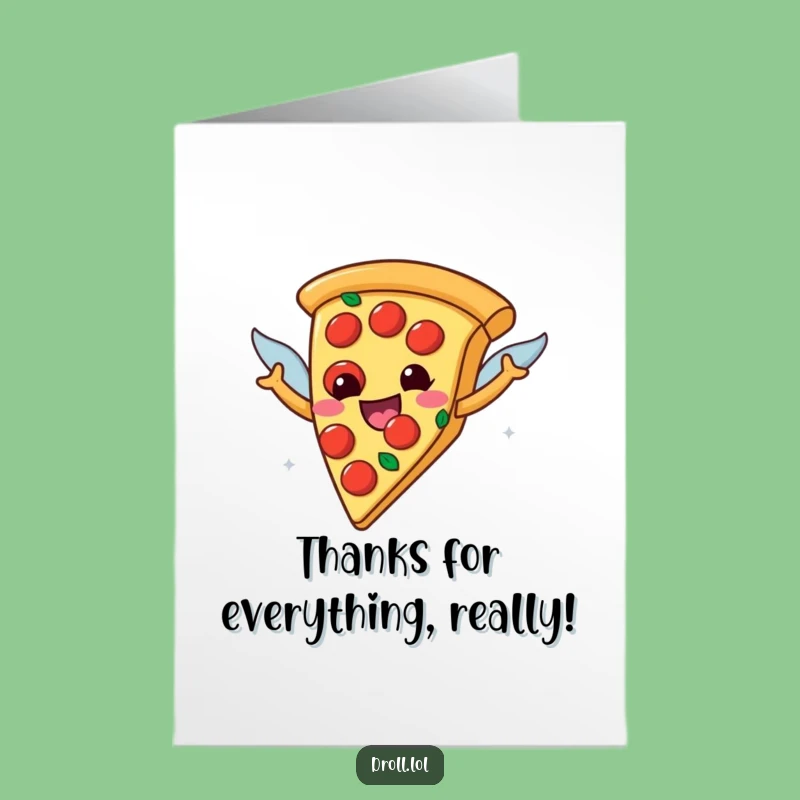 Free Printable Pizza Flying Thank You Card - Funny Downloadable Gift