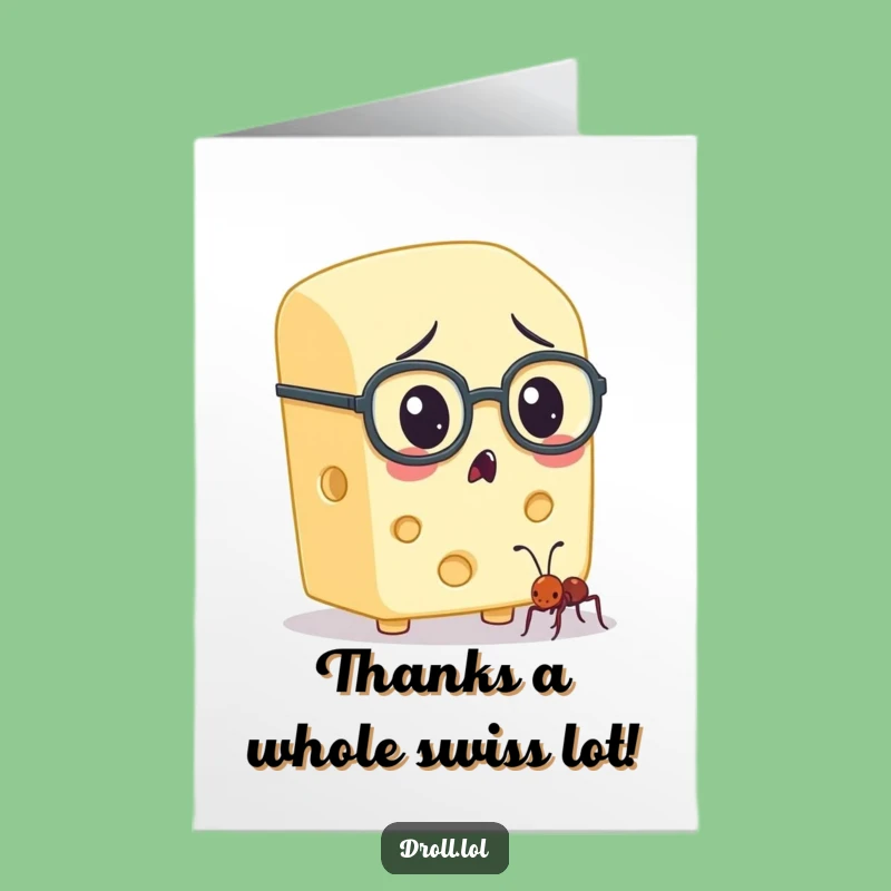 Free Printable Thank You Card: Astounded Cheese & Ant, Humorous Gratitude Downloadable Gift