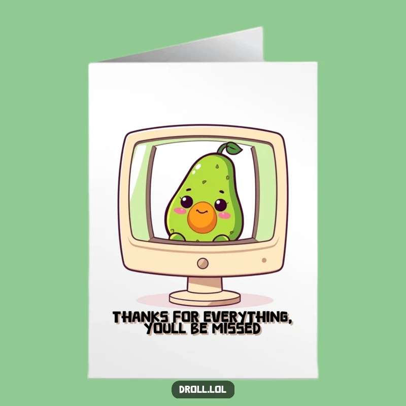 Free Printable Thank You Card: Avocado Screen Gratitude Downloadable