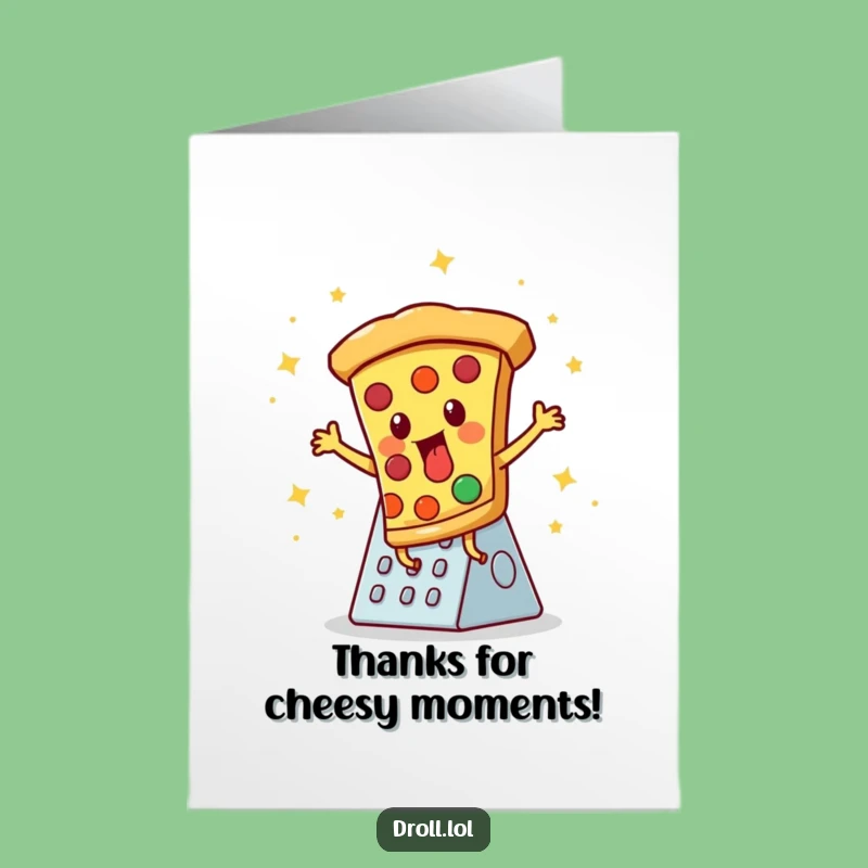 Free Printable Thank You Card: Disco Pizza Slice! A Funny Downloadable Gift.