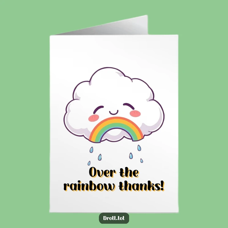 Free Printable Thank You Card: Joyful Cloud Rainbow Funny Downloadable Gift