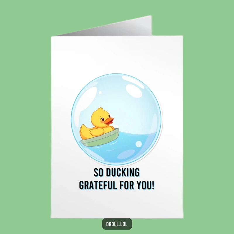 Free Printable Thank You Card: Rubber Duck Bubble Sail, Funny Gratitude Gift